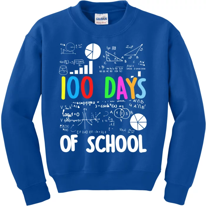 Cute Math Teacher 100 Days Of School Student Maths Class Funny Gift Kids Sweatshirt