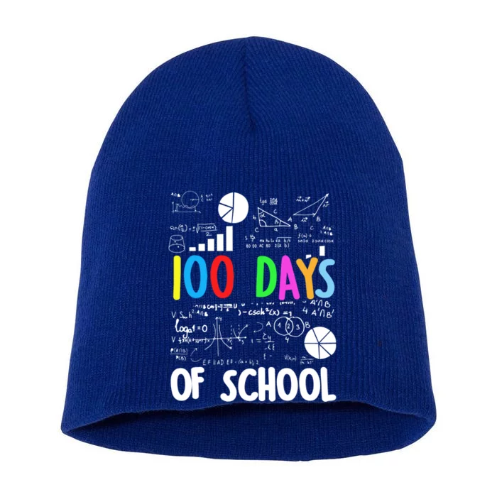 Cute Math Teacher 100 Days Of School Student Maths Class Funny Gift Short Acrylic Beanie