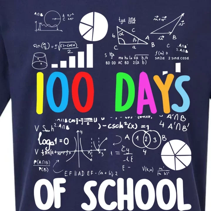 Cute Math Teacher 100 Days Of School Student Maths Class Funny Gift Sueded Cloud Jersey T-Shirt