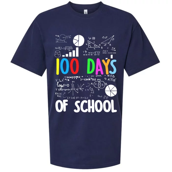 Cute Math Teacher 100 Days Of School Student Maths Class Funny Gift Sueded Cloud Jersey T-Shirt