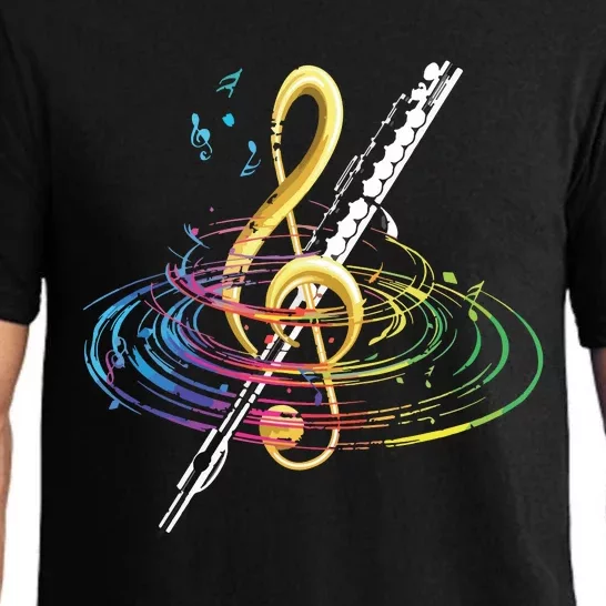 Classical Music Treble Clef Flutist Gift Flute Pajama Set