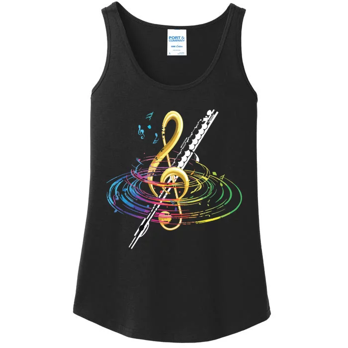 Classical Music Treble Clef Flutist Gift Flute Ladies Essential Tank