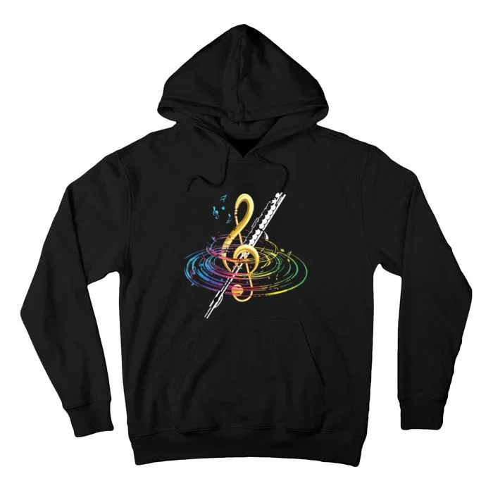 Classical Music Treble Clef Flutist Gift Flute Tall Hoodie