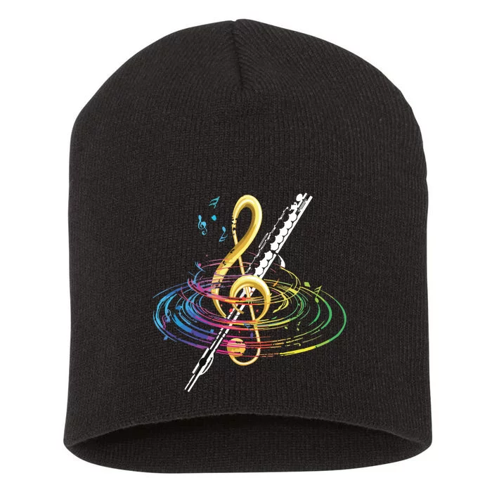 Classical Music Treble Clef Flutist Gift Flute Short Acrylic Beanie