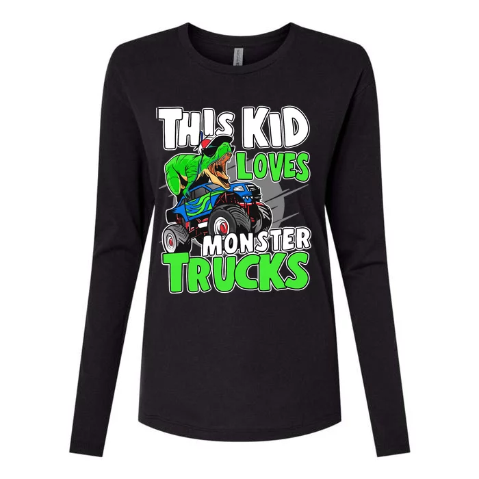 Cute Monster Truck Boys Girls This Loves Monster Trucks Womens Cotton Relaxed Long Sleeve T-Shirt