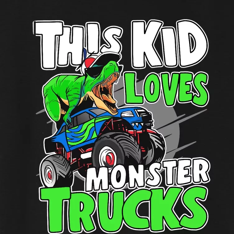 Cute Monster Truck Boys Girls This Loves Monster Trucks Women's Crop Top Tee