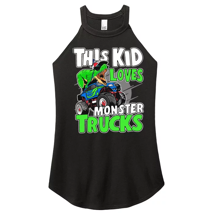 Cute Monster Truck Boys Girls This Loves Monster Trucks Women’s Perfect Tri Rocker Tank