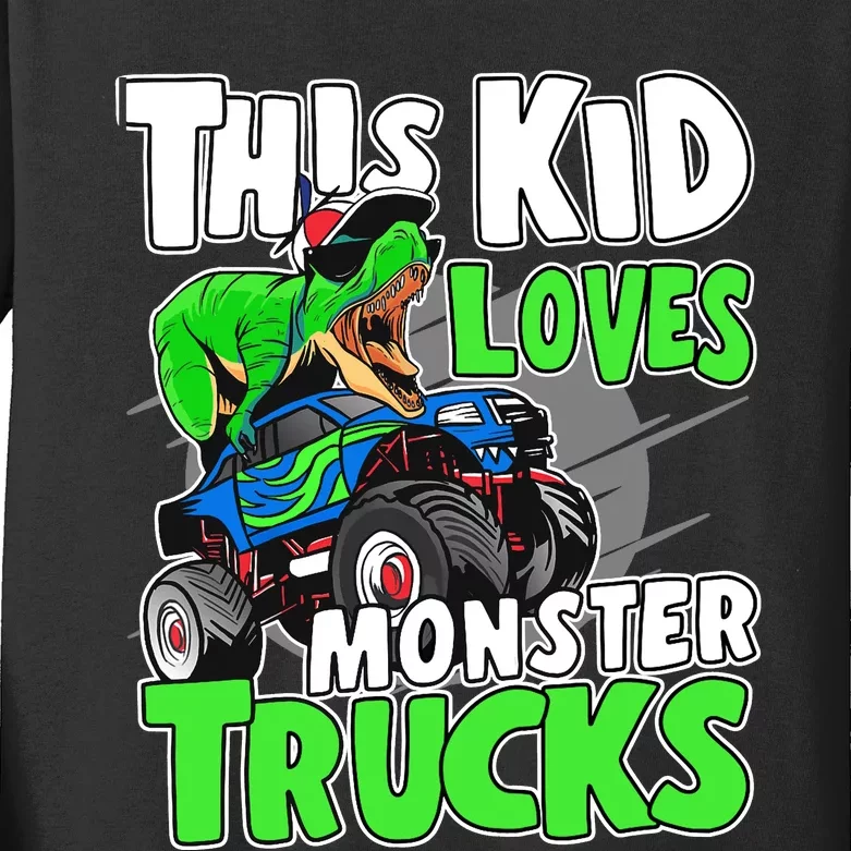 Cute Monster Truck Boys Girls This Loves Monster Trucks Kids Long Sleeve Shirt