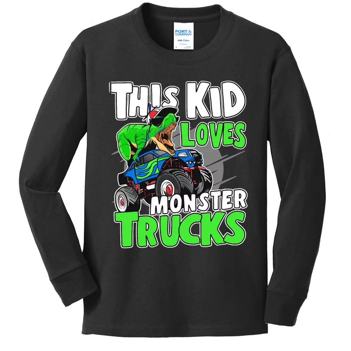 Cute Monster Truck Boys Girls This Loves Monster Trucks Kids Long Sleeve Shirt