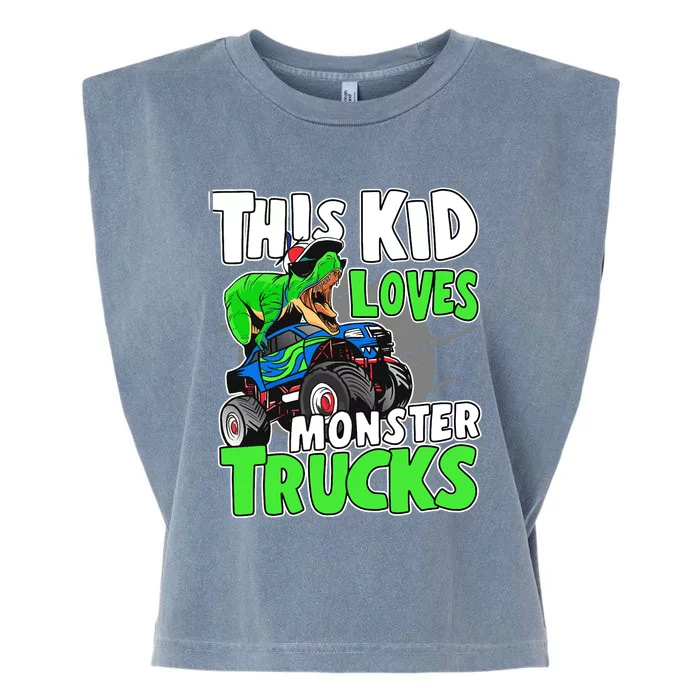 Cute Monster Truck Boys Girls This Loves Monster Trucks Garment-Dyed Women's Muscle Tee