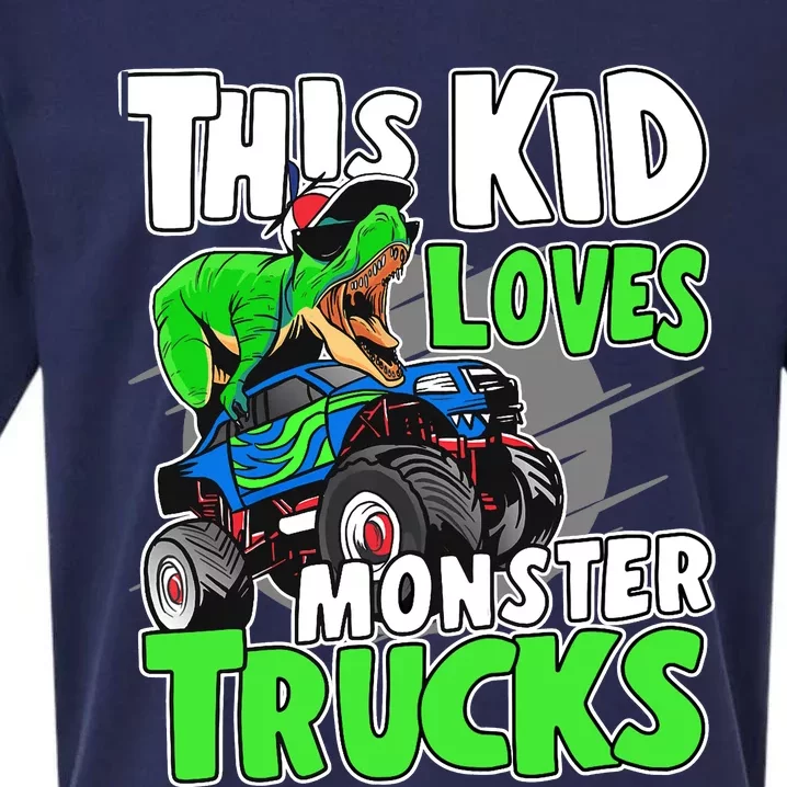 Cute Monster Truck Boys Girls This Loves Monster Trucks Sueded Cloud Jersey T-Shirt