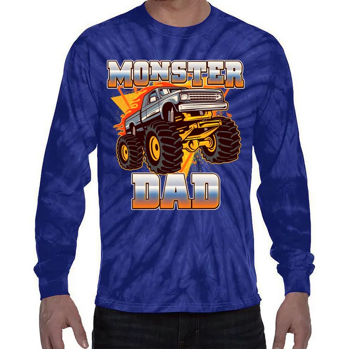 Cool Monster Truck Dad Tie-Dye Long Sleeve Shirt