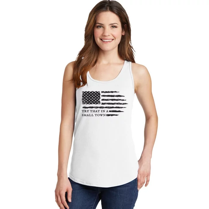 Country Music Us Flag Ladies Essential Tank