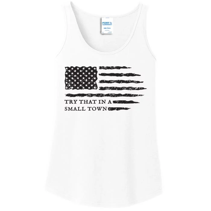 Country Music Us Flag Ladies Essential Tank