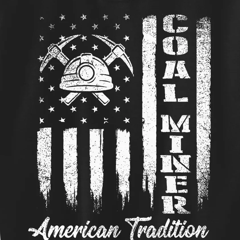 Coal Miner Usa Flag Patriotic Underground Mining Laborer Kids Sweatshirt