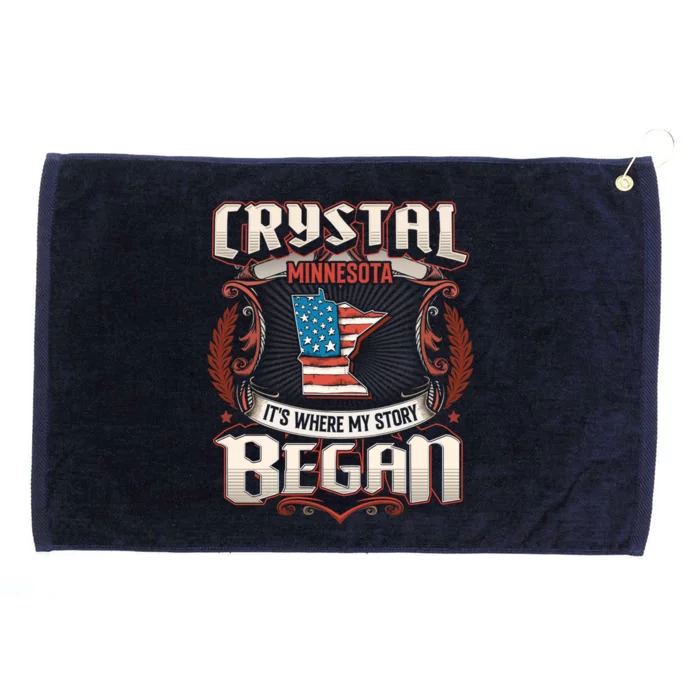 Crystal Minnesota Usa Flag Independence Day Gift Grommeted Golf Towel