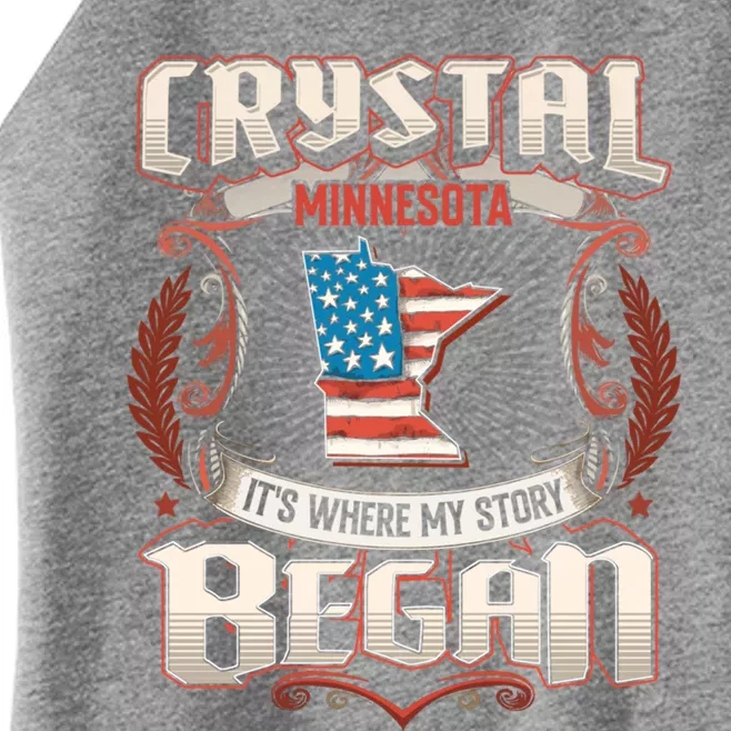 Crystal Minnesota Usa Flag Independence Day Gift Women’s Perfect Tri Rocker Tank