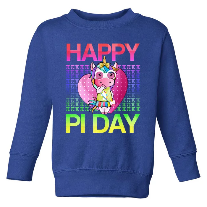 Cute Math Unicorn Cute Gift Happy Pi Day 3 14 Gift Toddler Sweatshirt