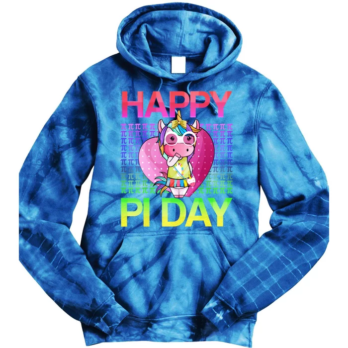 Cute Math Unicorn Cute Gift Happy Pi Day 3 14 Gift Tie Dye Hoodie