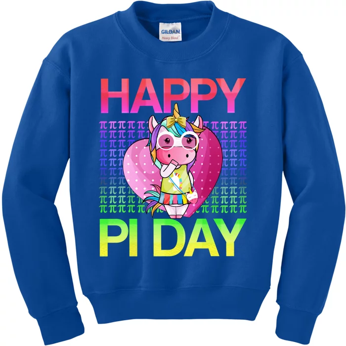 Cute Math Unicorn Cute Gift Happy Pi Day 3 14 Gift Kids Sweatshirt