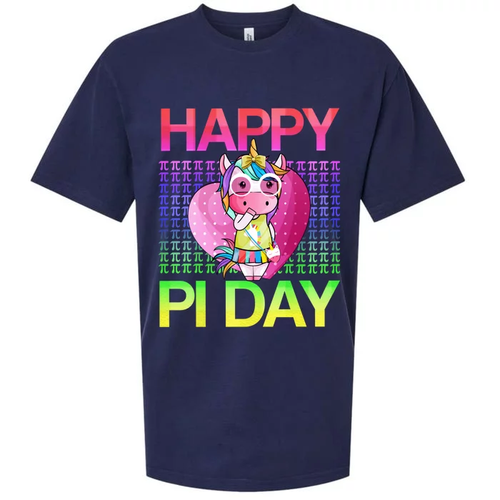 Cute Math Unicorn Cute Gift Happy Pi Day 3 14 Gift Sueded Cloud Jersey T-Shirt