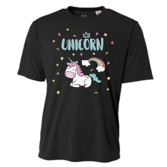 Cute Magical Unicorn Rainbow Cooling Performance Crew T-Shirt