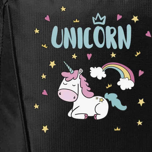 Cute Magical Unicorn Rainbow City Backpack