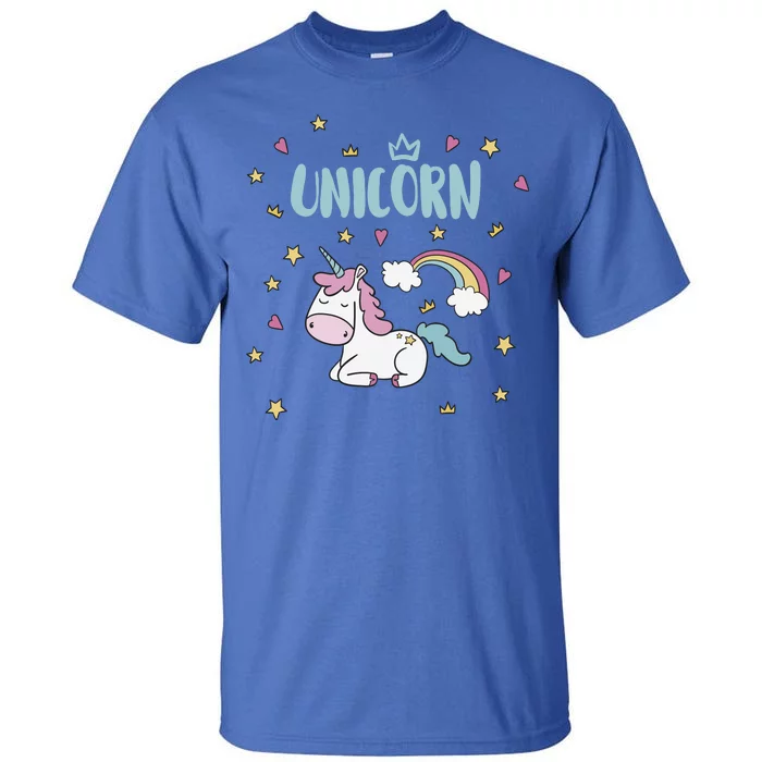 Cute Magical Unicorn Rainbow Tall T-Shirt