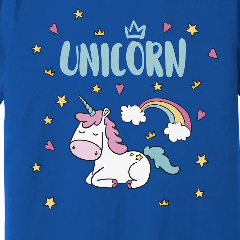 Cute Magical Unicorn Rainbow Premium T-Shirt