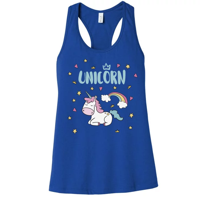 Cute Magical Unicorn Rainbow Women's Racerback Tank