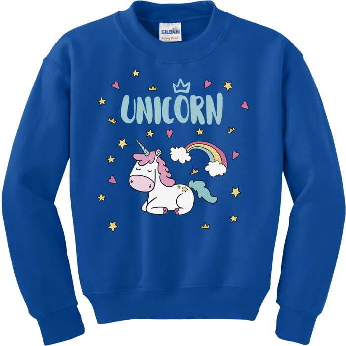 Cute Magical Unicorn Rainbow Kids Sweatshirt