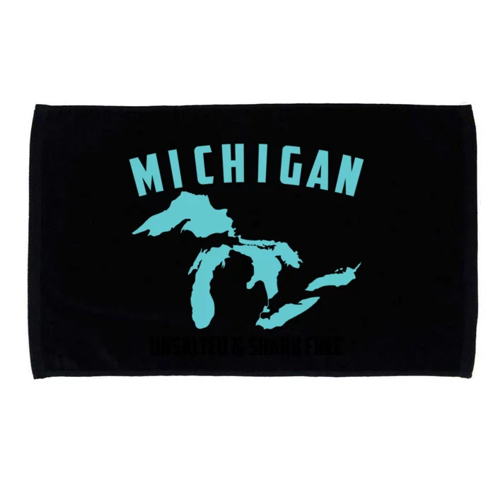 Cool Michigan Unsalted And Shark Free Funny Fisher Gift Meaningful Gift Microfiber Hand Towel