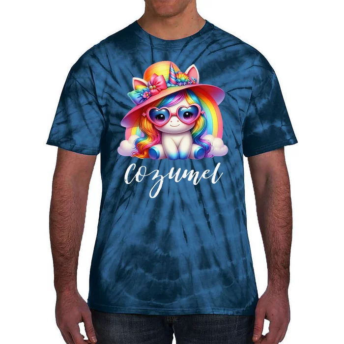 Cozumel Mexico Unicorn Vacation Beach Trip Girl Tie-Dye T-Shirt