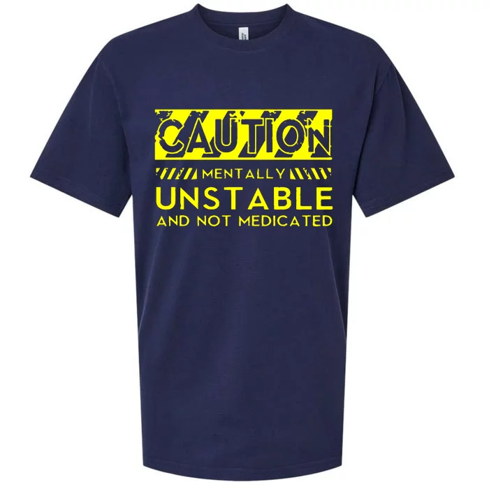 Caution Mentally Unstable Sueded Cloud Jersey T-Shirt