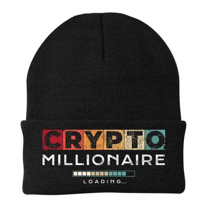 Crypto Millionaire Vintage Bitcoin Crypto Knit Cap Winter Beanie