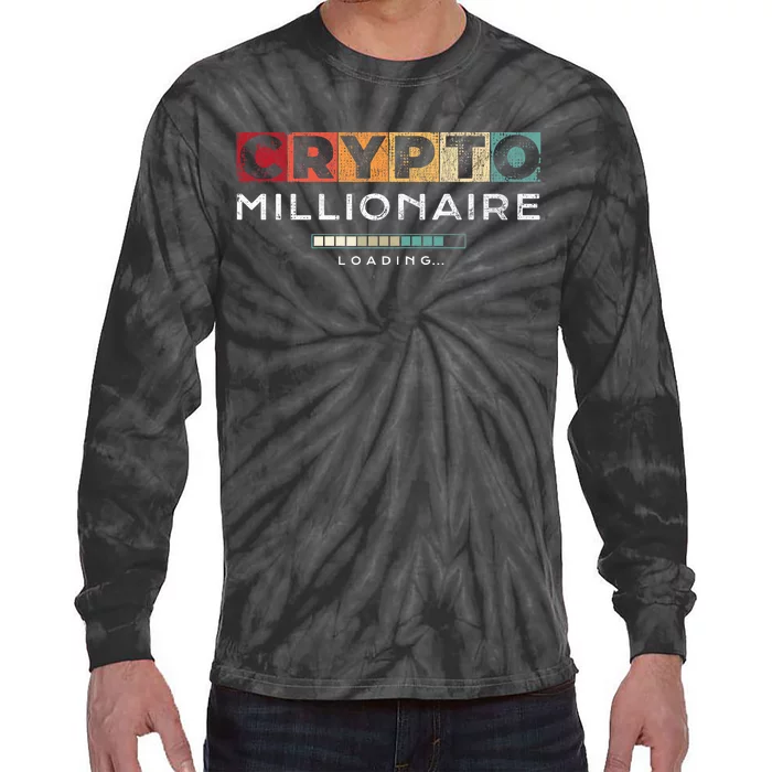 Crypto Millionaire Vintage Bitcoin Crypto Tie-Dye Long Sleeve Shirt