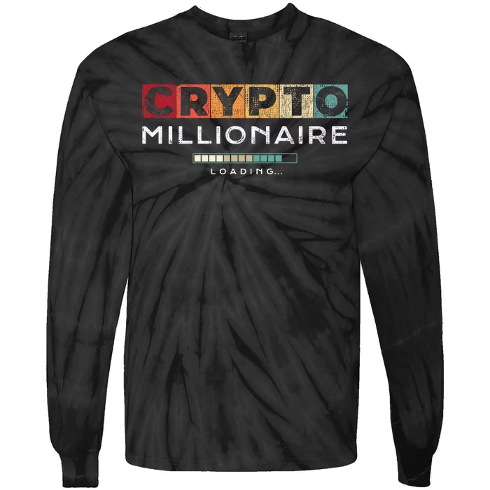 Crypto Millionaire Vintage Bitcoin Crypto Tie-Dye Long Sleeve Shirt