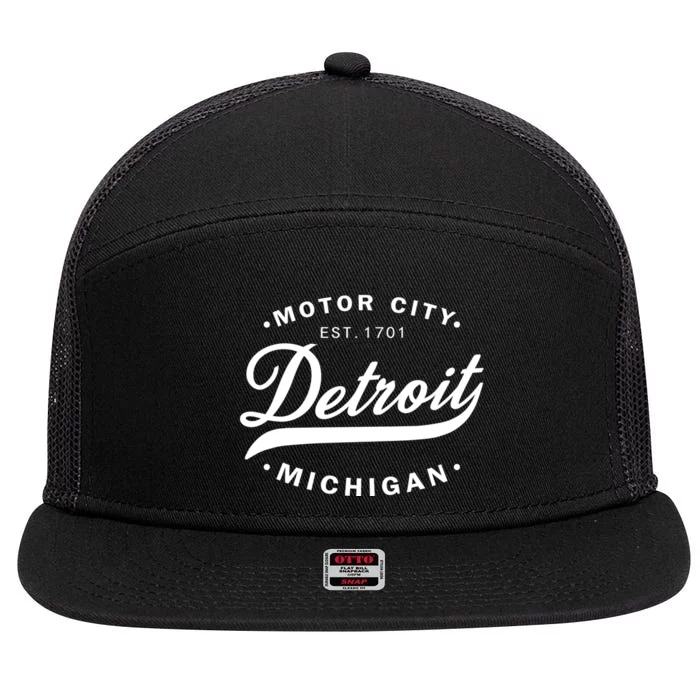 Classic Michiganians Vintage Detroit Motor City Michigan Mi 7 Panel Mesh Trucker Snapback Hat