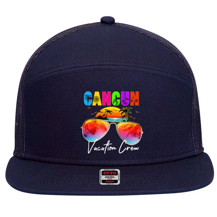 Cancun Mexico Vacation Crew Group Matching 7 Panel Mesh Trucker Snapback Hat