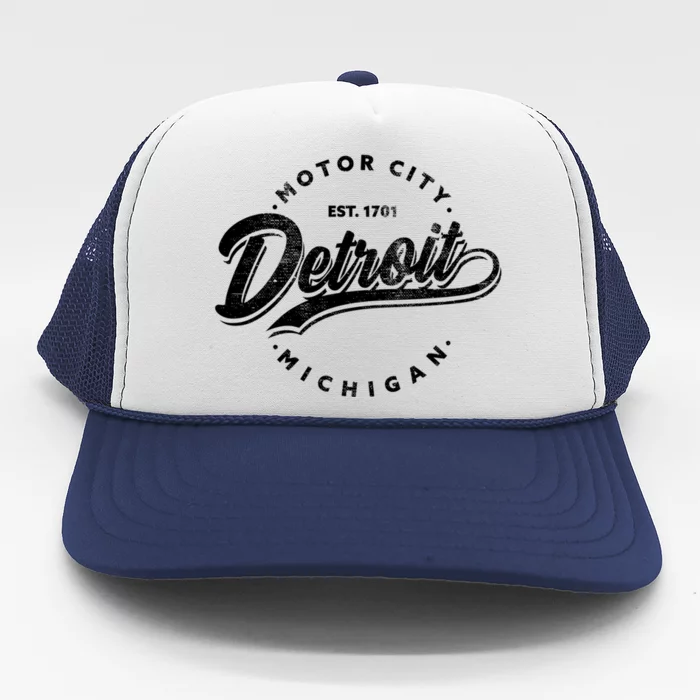 Classic Michiganians Vintage Detroit Motor City Michigan Mi Trucker Hat