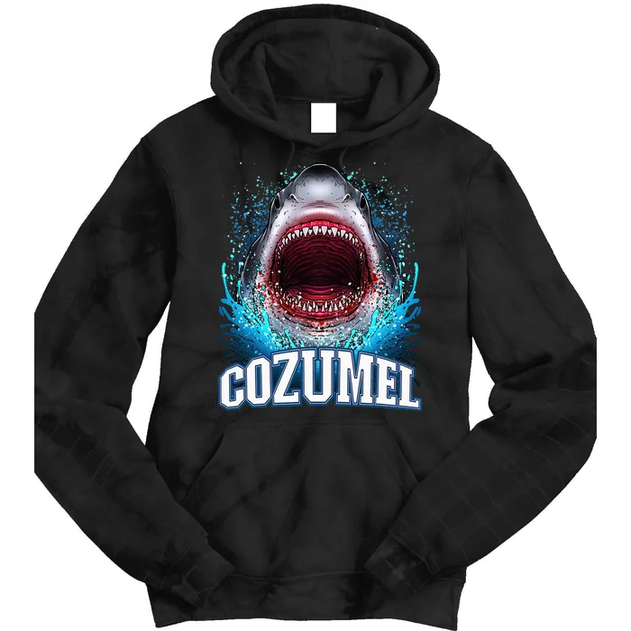 Cozumel Mexico Vacation Great White Shark Beach Cruise Trip Tie Dye Hoodie