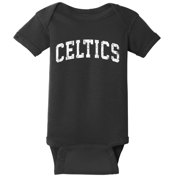 Celtics Mascot Vintage Athletic Sports Name Baby Bodysuit