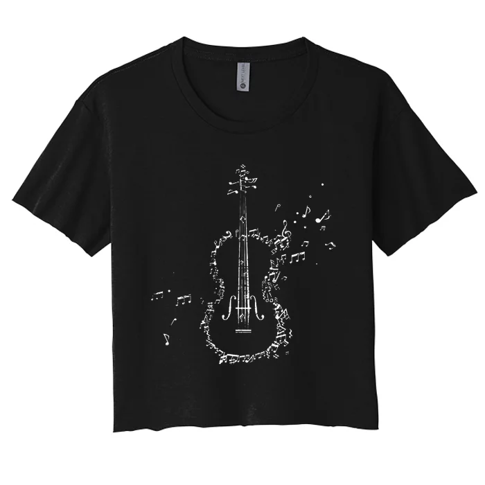 Classical Music Violin Player Gift Orchestra Violin Women's Crop Top Tee