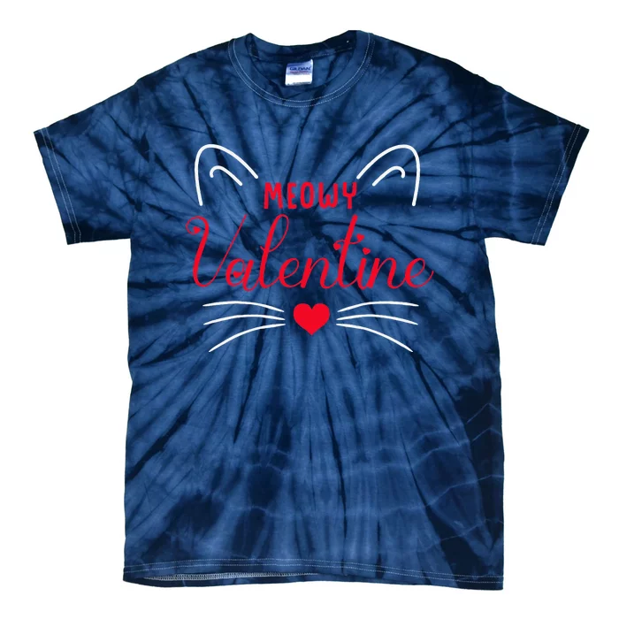 Cute Meowy Valentine Cat Lovers Gifts Valentine's Day Tie-Dye T-Shirt