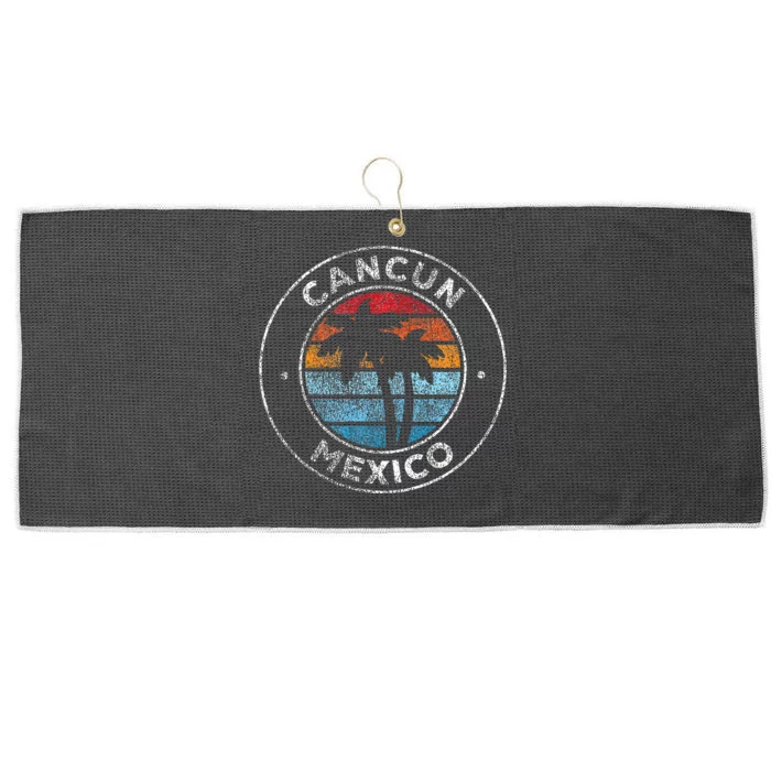 Cancun Mexico Vintage Graphic Retro 70s Large Microfiber Waffle Golf Towel