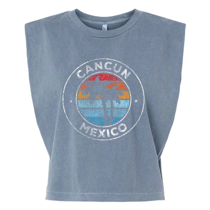 Cancun Mexico Vintage Graphic Retro 70s Garment-Dyed Women's Muscle Tee