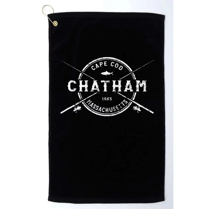 Chatham MA Vintage Crossed Fishing Rods Platinum Collection Golf Towel