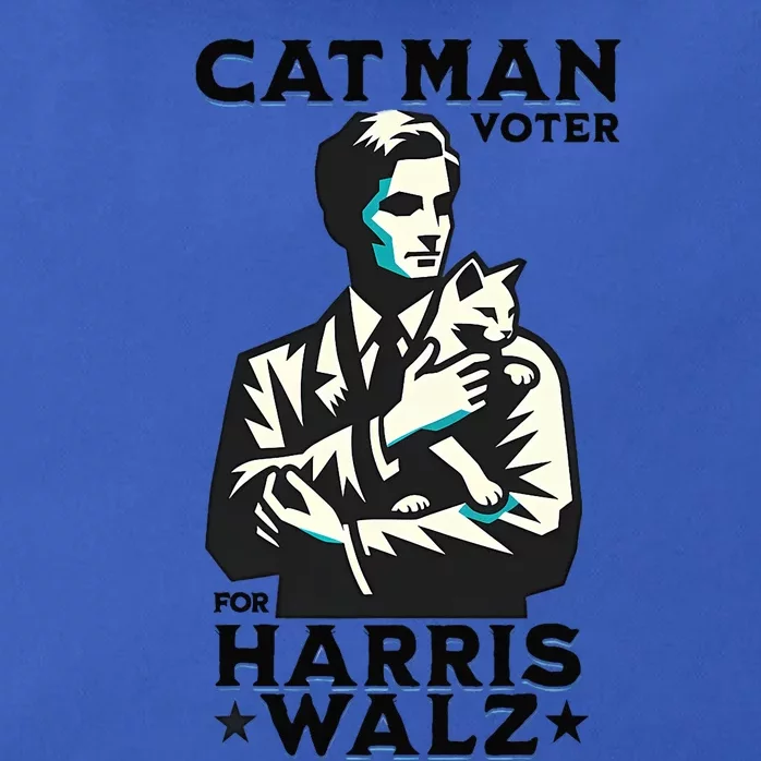 Cat Man Voter For Harris Walz Waltz Zip Tote Bag