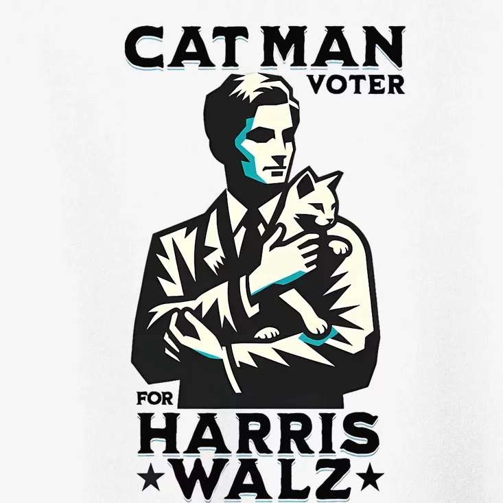 Cat Man Voter For Harris Walz Waltz Toddler T-Shirt