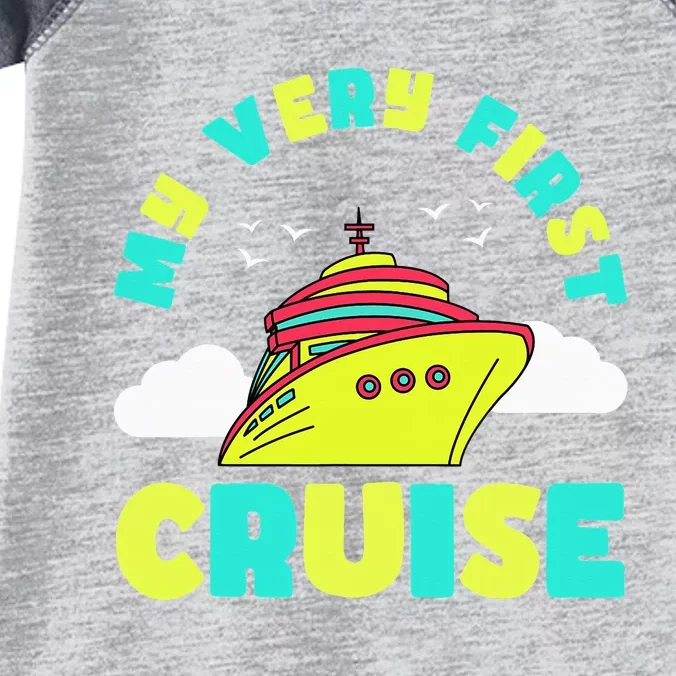 Cute My Very First Cruise Sailing Travel funny vacation Infant Baby Jersey Bodysuit